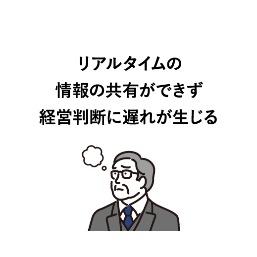 リアルタイムの情報が共有できず経営判断に遅れが生じる